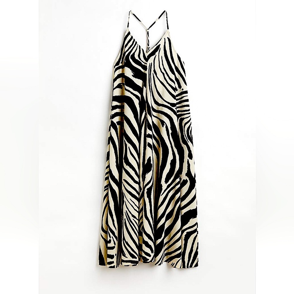 COPY - Zebra Print Wide Cut Fliwy Swing Dress perfect condition bump friendly